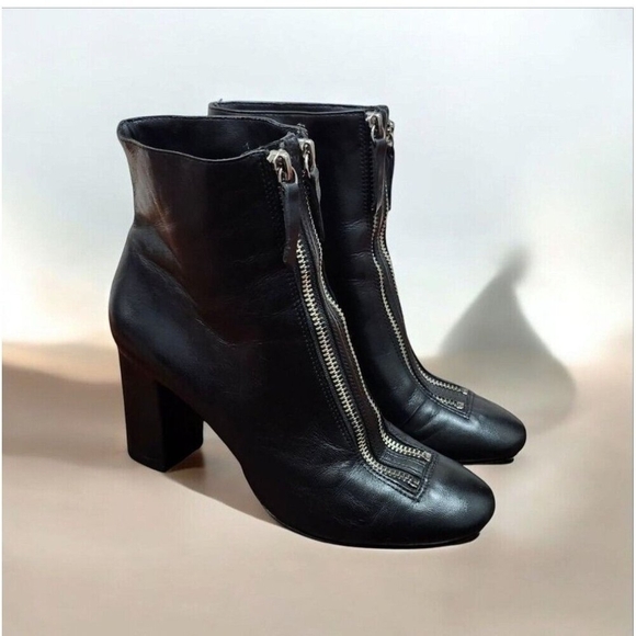 Schutz womens black leather zip bootie size 7 - Picture 13 of 14